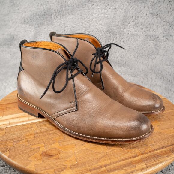 Penny Luck Visionary Falcon Gray Leather Chukka Boots Men's 9 - Picture 1 of 10